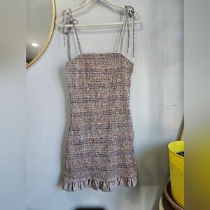 Storia smocked mini dress multicolored dress